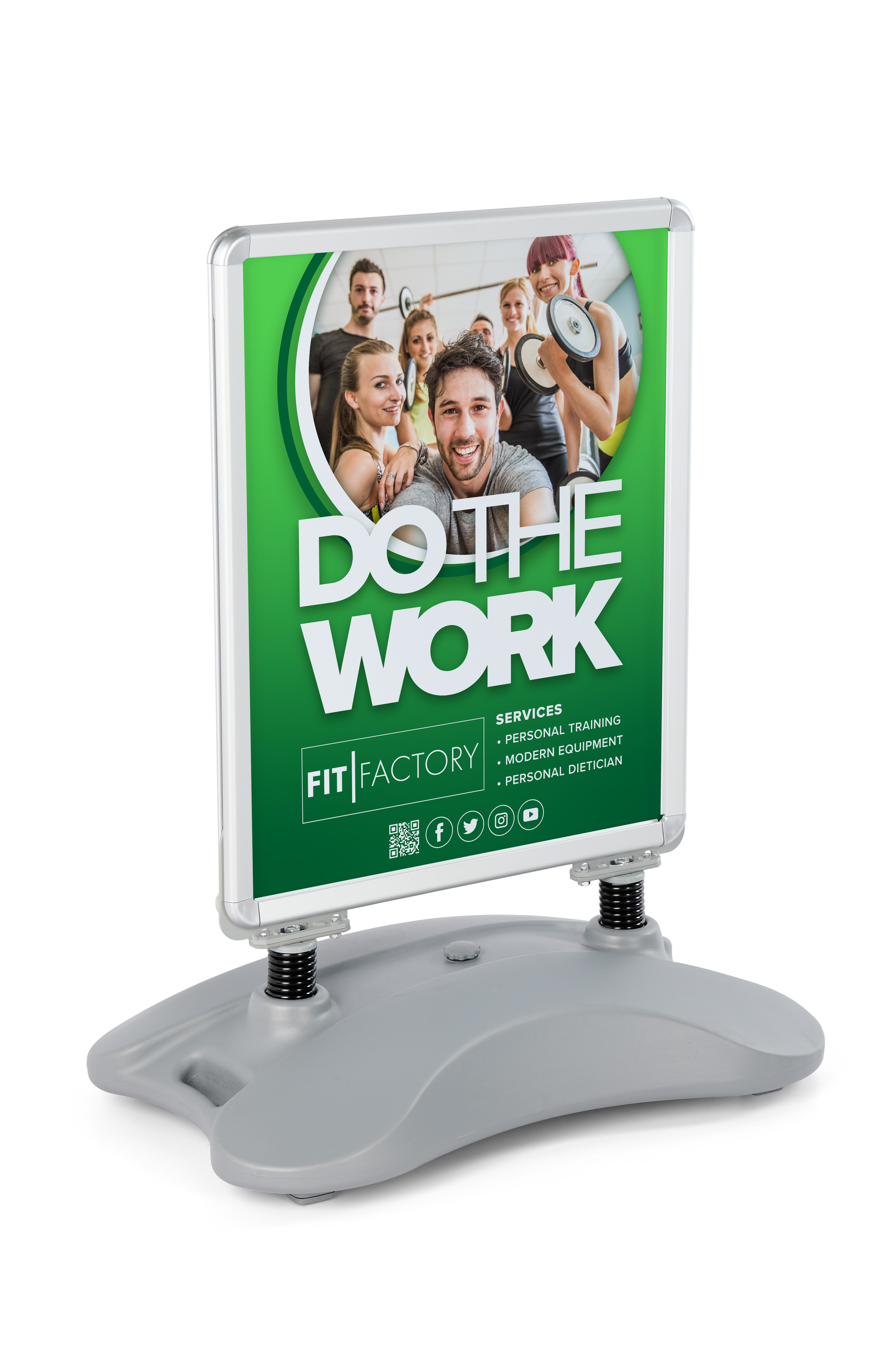 Pavement Sign With Water Base | Hidden Casters & Non-Glare Lens ...