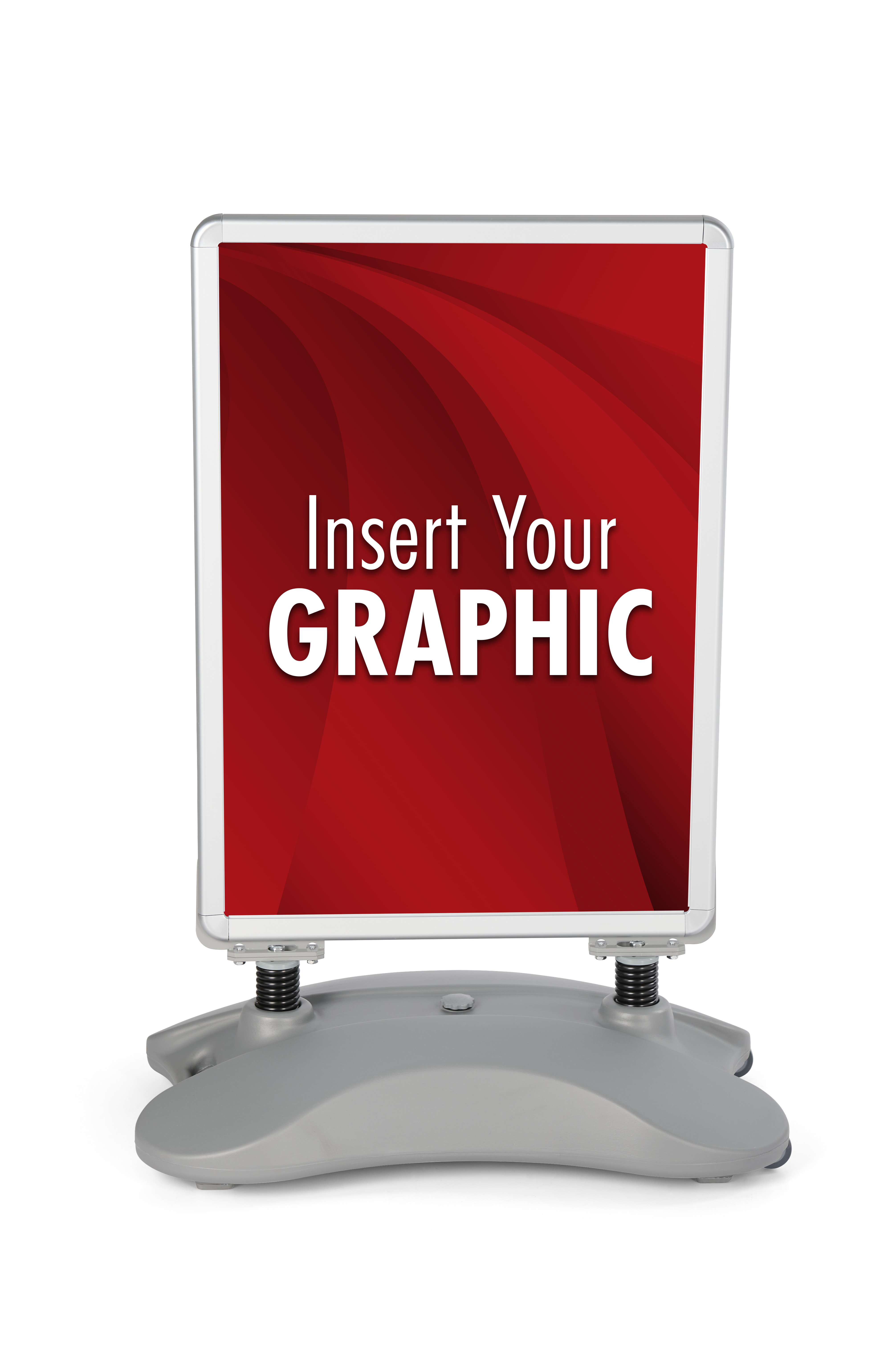 Weighted Sidewalk Sign Stand, Double Sided, Fillable Base - Gray - Image 3