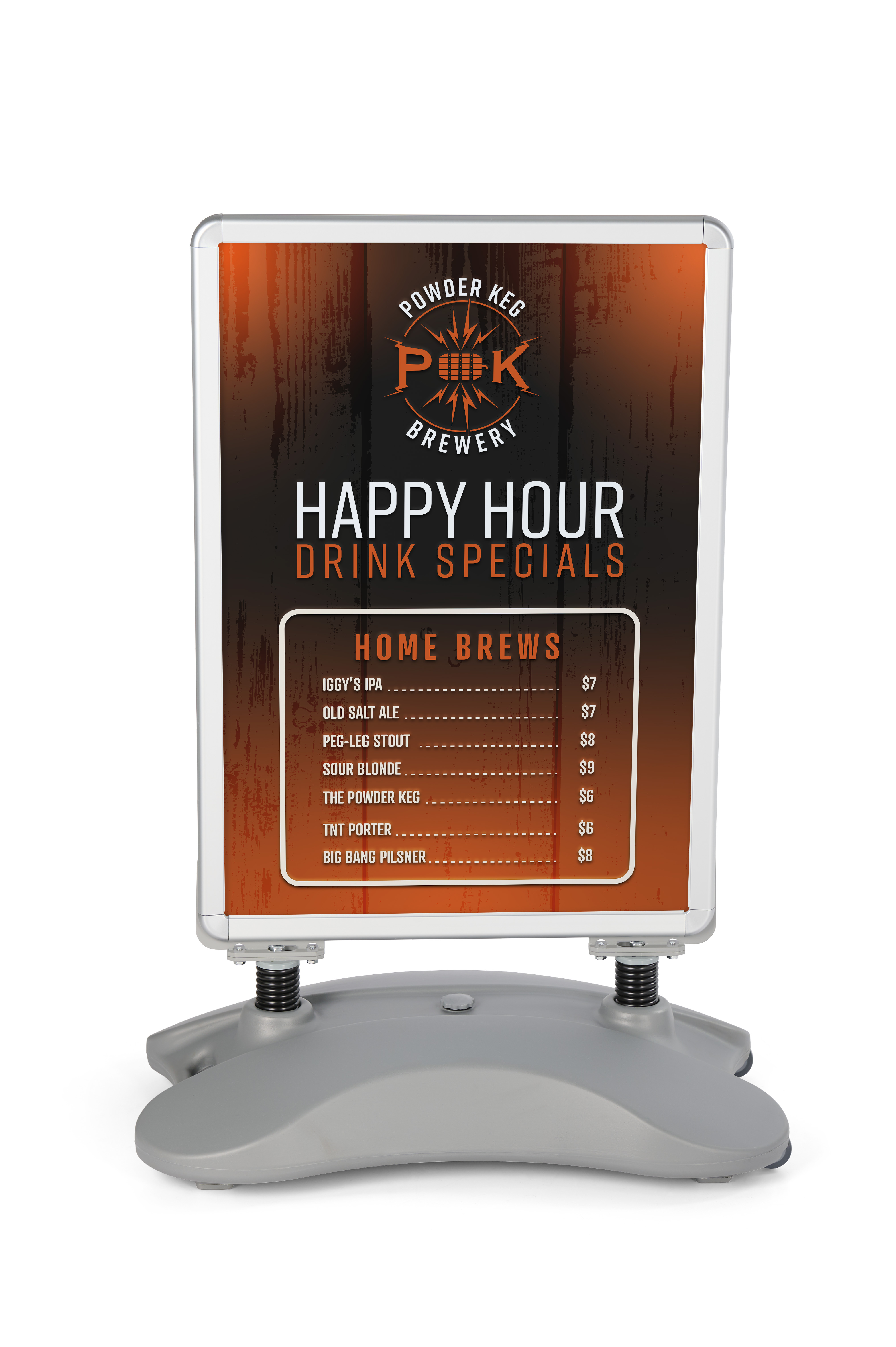 Weighted Sidewalk Sign Stand, Double Sided, Fillable Base - Gray - Image 4
