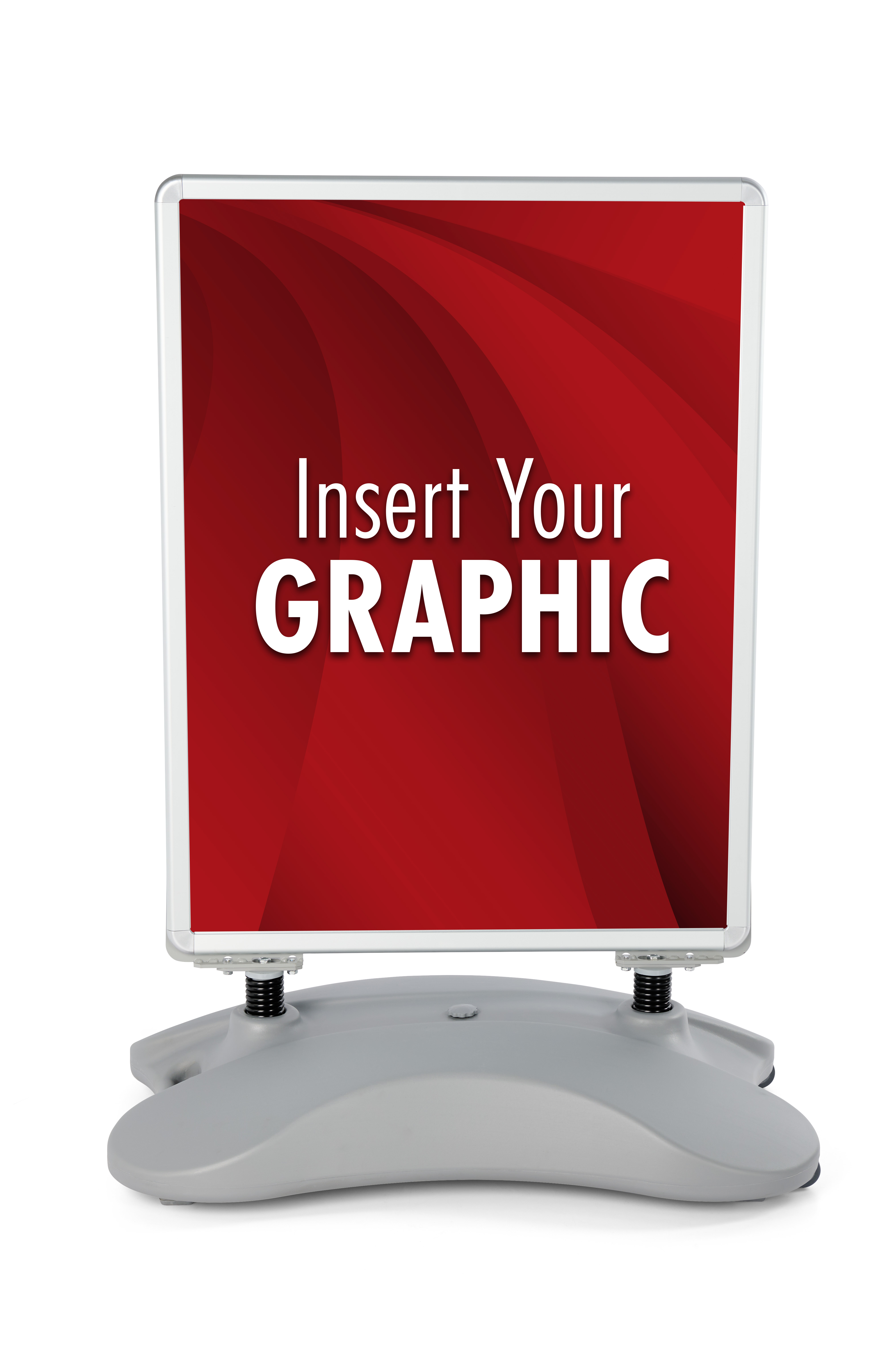 Weighted Sidewalk Sign Stand, Double Sided, Fillable Base - Gray - Image 3