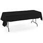 Black rectangle tablecloths with overall length of 6 feet