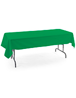 Kelly green rectangle tablecloths with 6 foot design
