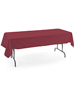 Burgundy rectangle tablecloths with 6 foot design