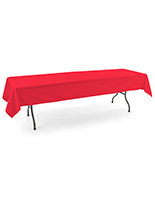 Red rectangle tablecloths with stitched hem
