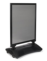 Outdoor sign base can be filled with sand or water