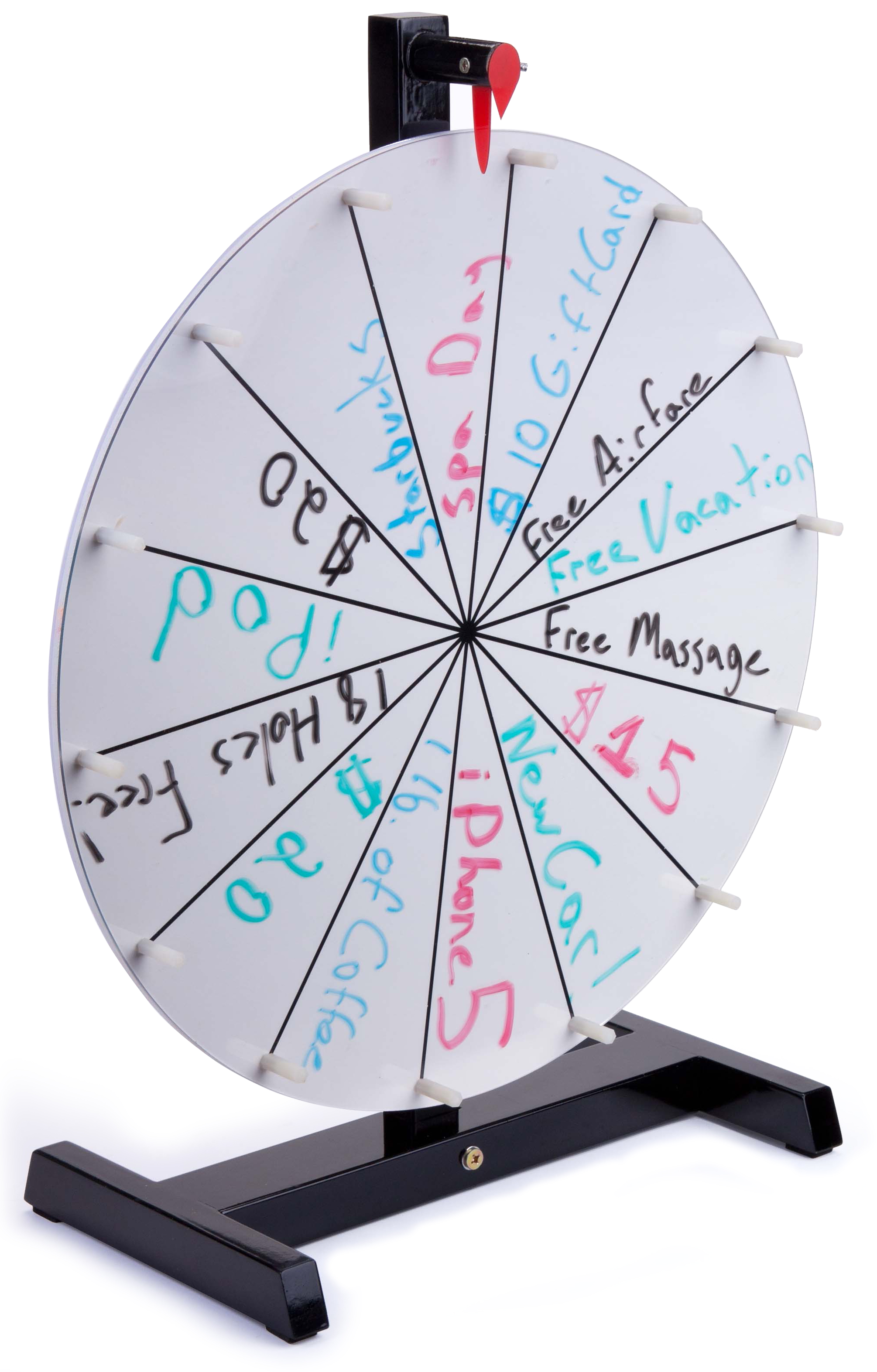 Point Wheel Game Wheel Spin Game | White Prize Wheel with Countertop Base | Displays2Go