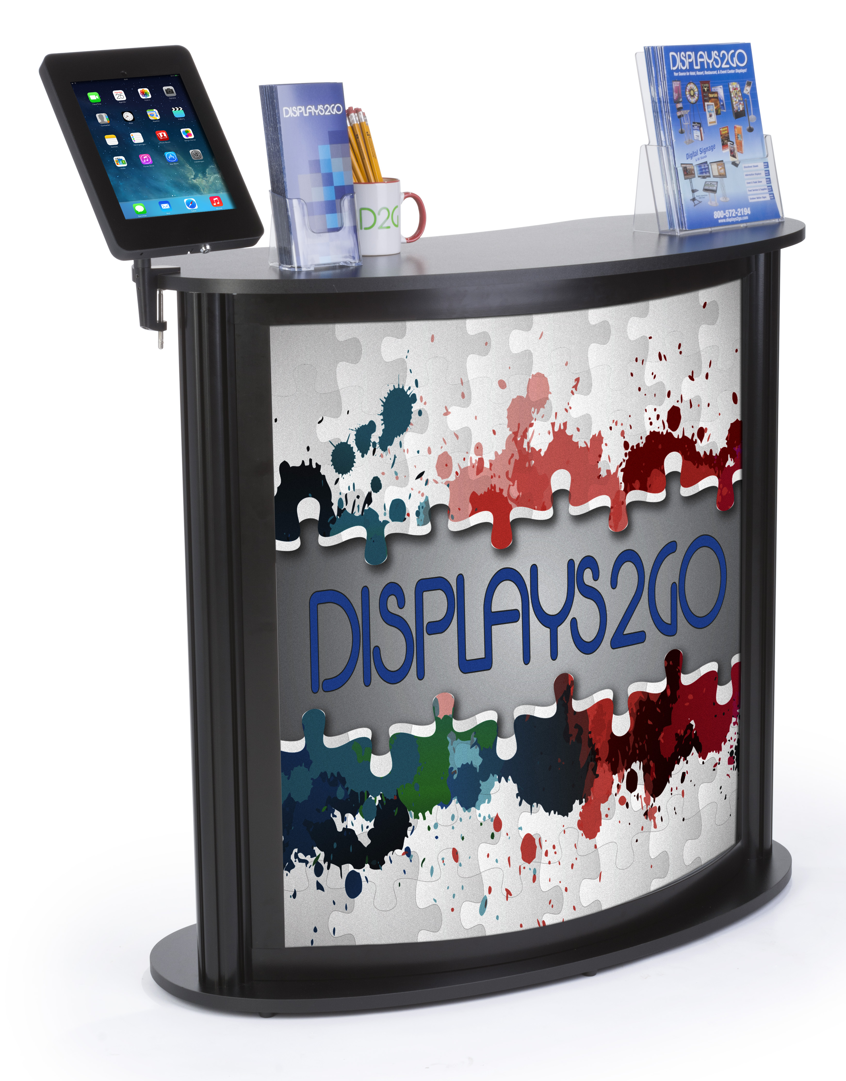 Custom Trade Show Counter with iPad Stand | Rotating Enclosure ...