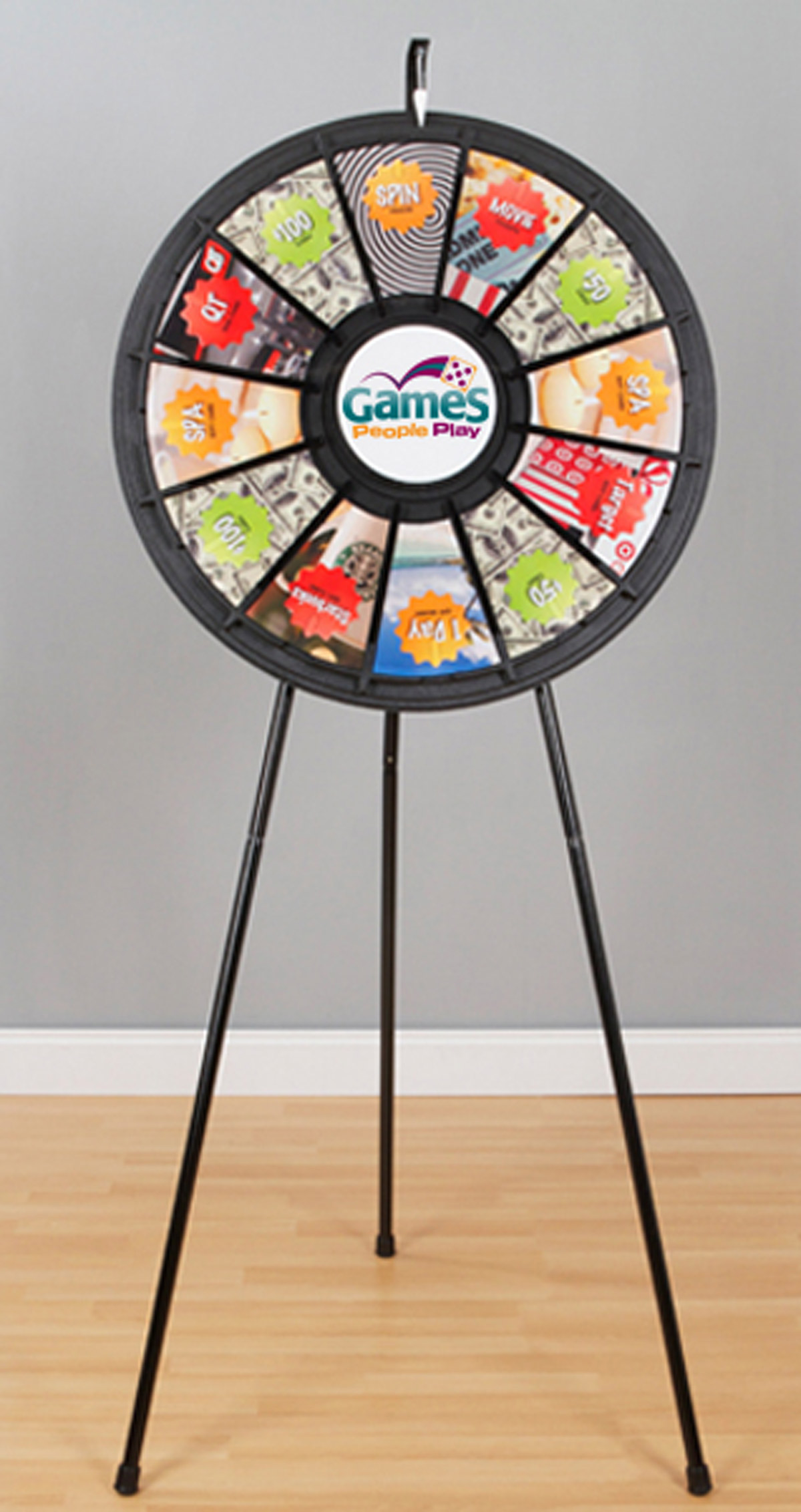 Spinning Game Wheel | Adjustable Legs for Floor or Tabletop | Displays2Go