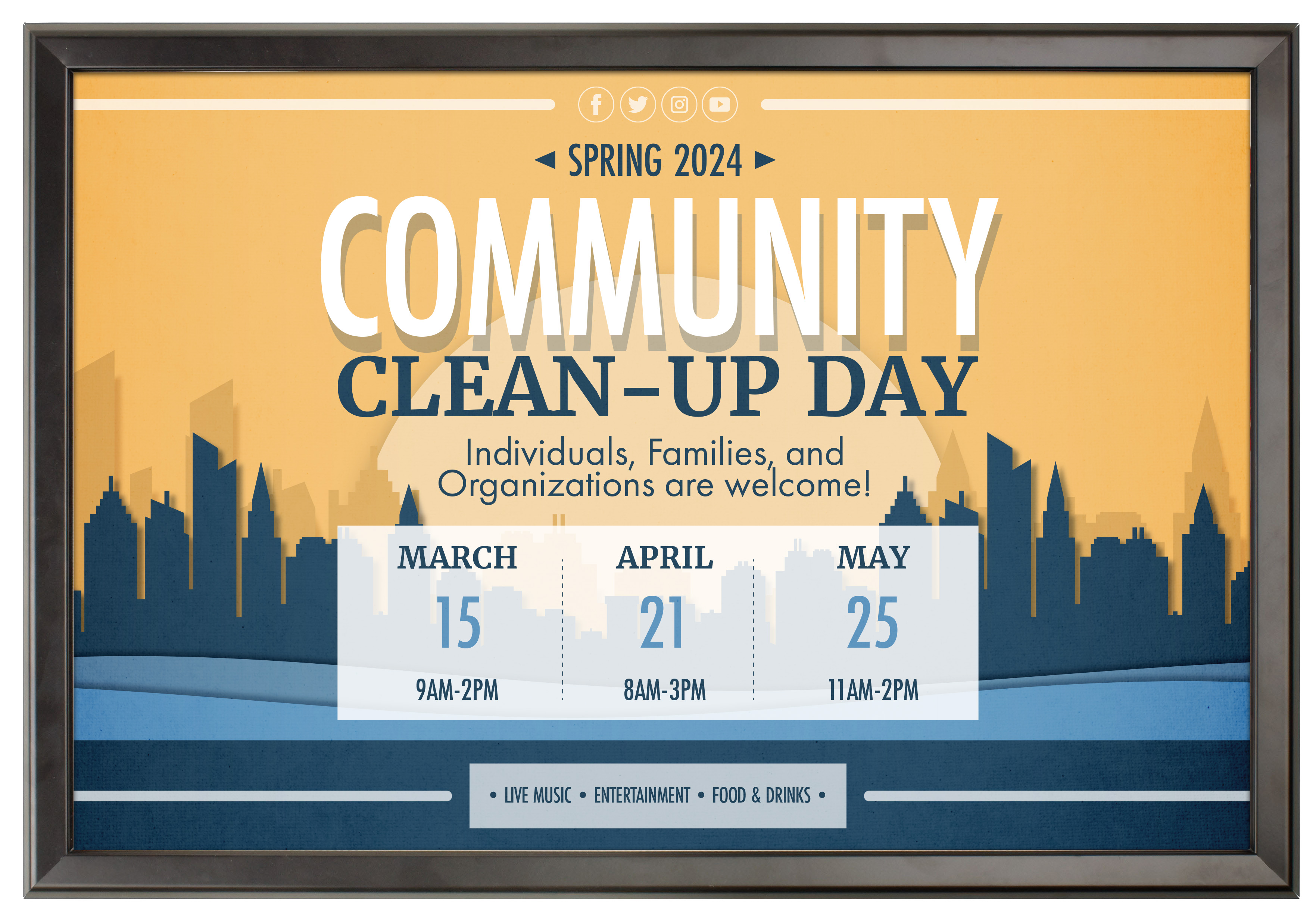 20 x 30 Black Poster Frame w/ Aluminum Construction