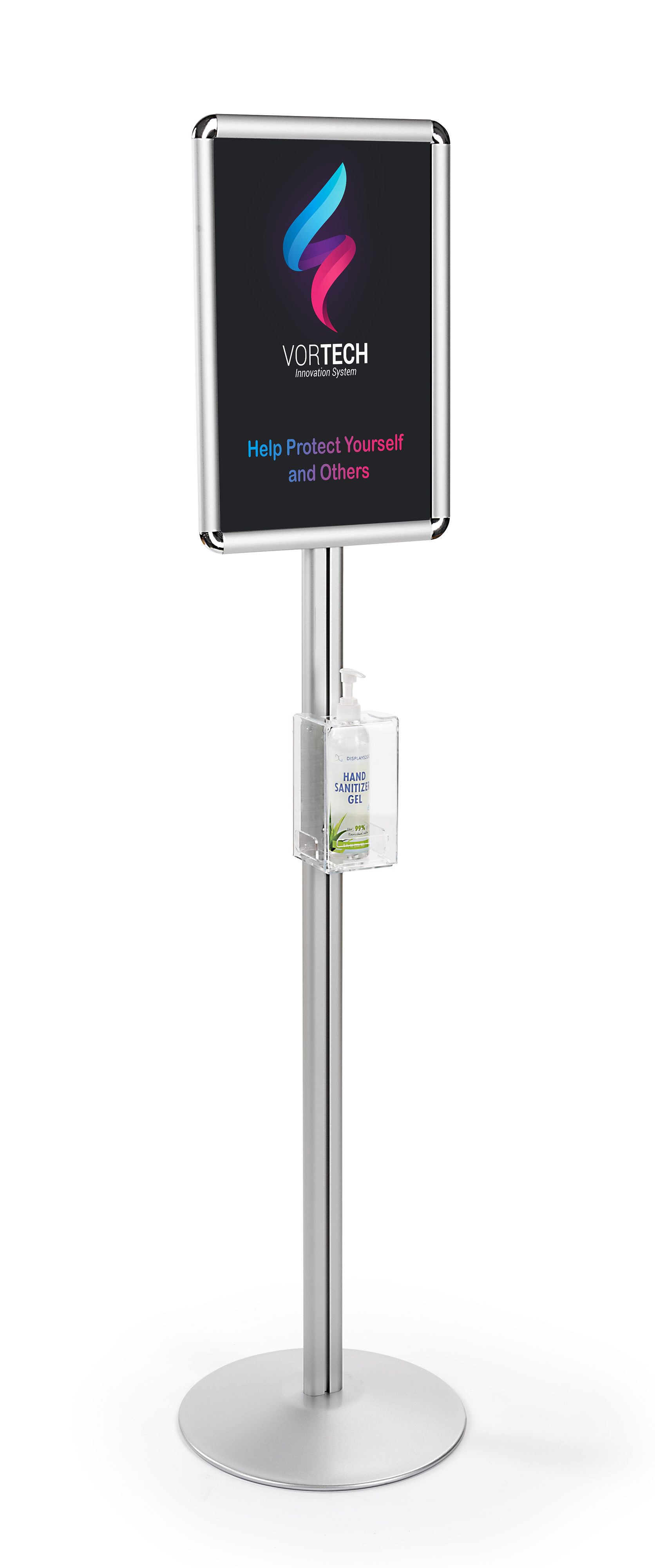 Floor Standing Hand Sanitizer Holder 11” x 17” Snap Frame Displays2go