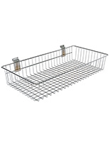 Slatwall basket with two size options