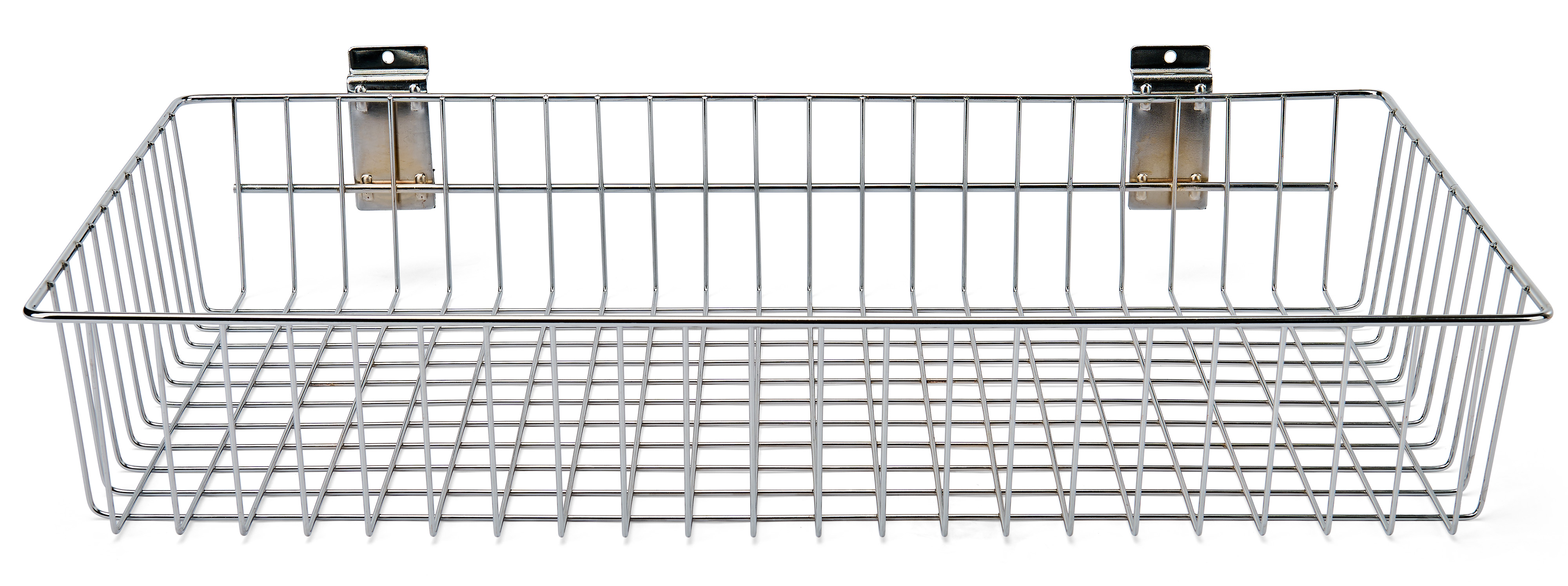 Wired Metal Baskets, Two Sizes, Compatible with Leading Slatwalls - Silver - Image 4