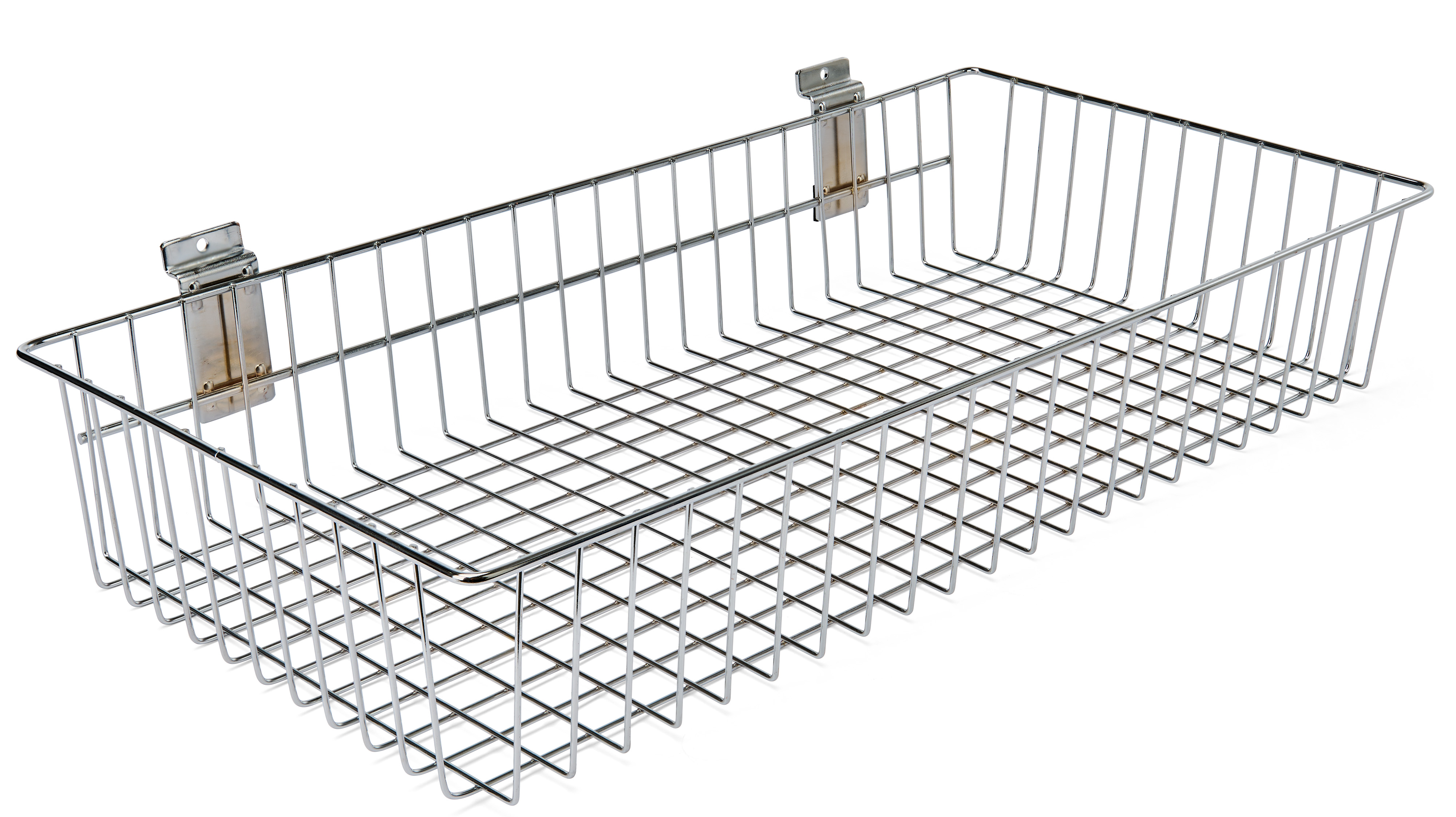 Wired Metal Baskets, Two Sizes, Compatible with Leading Slatwalls - Silver - Image 3