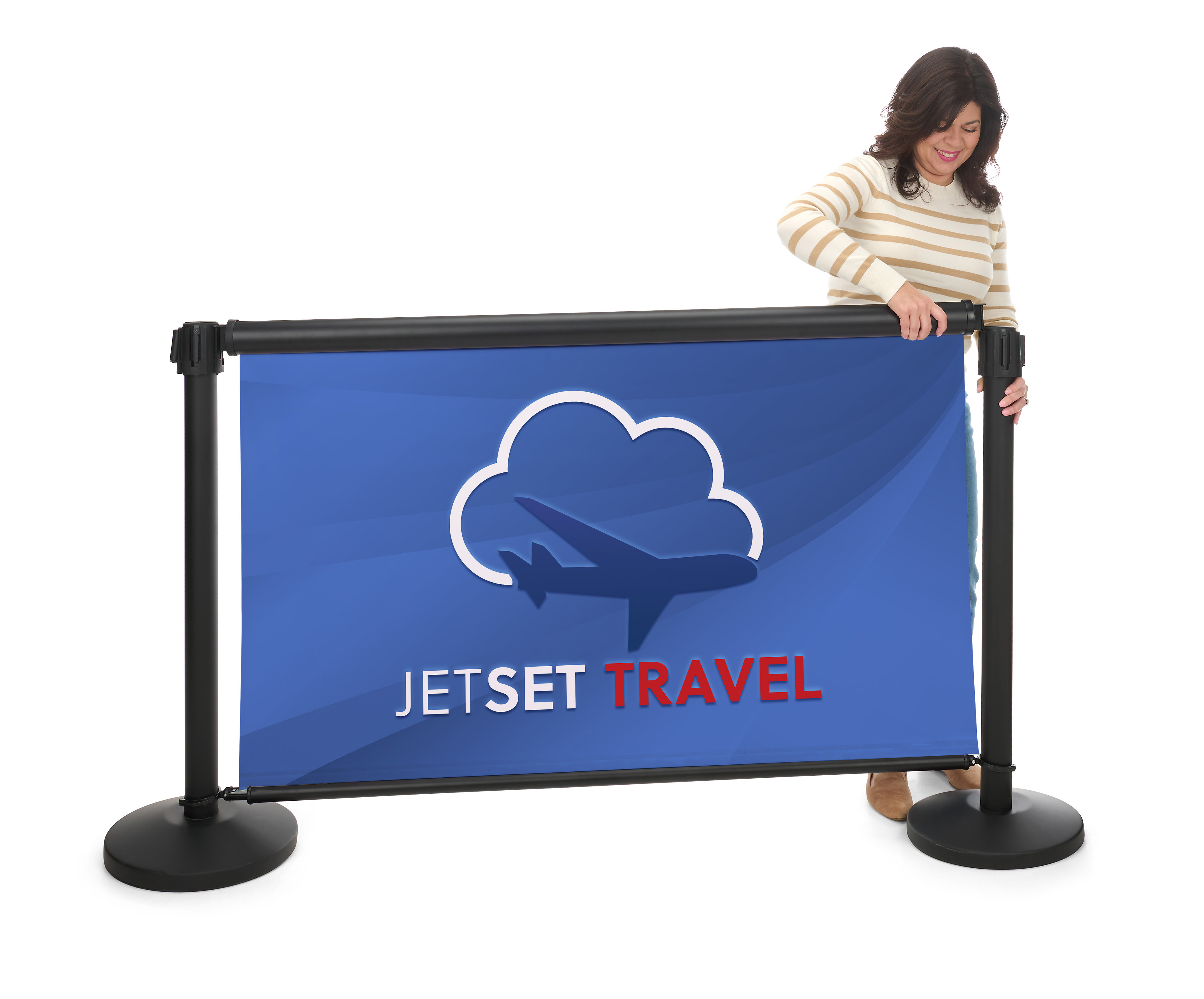 Retractable Banner for Stanchions, Double Sided, Custom Graphics - Black - Image 4