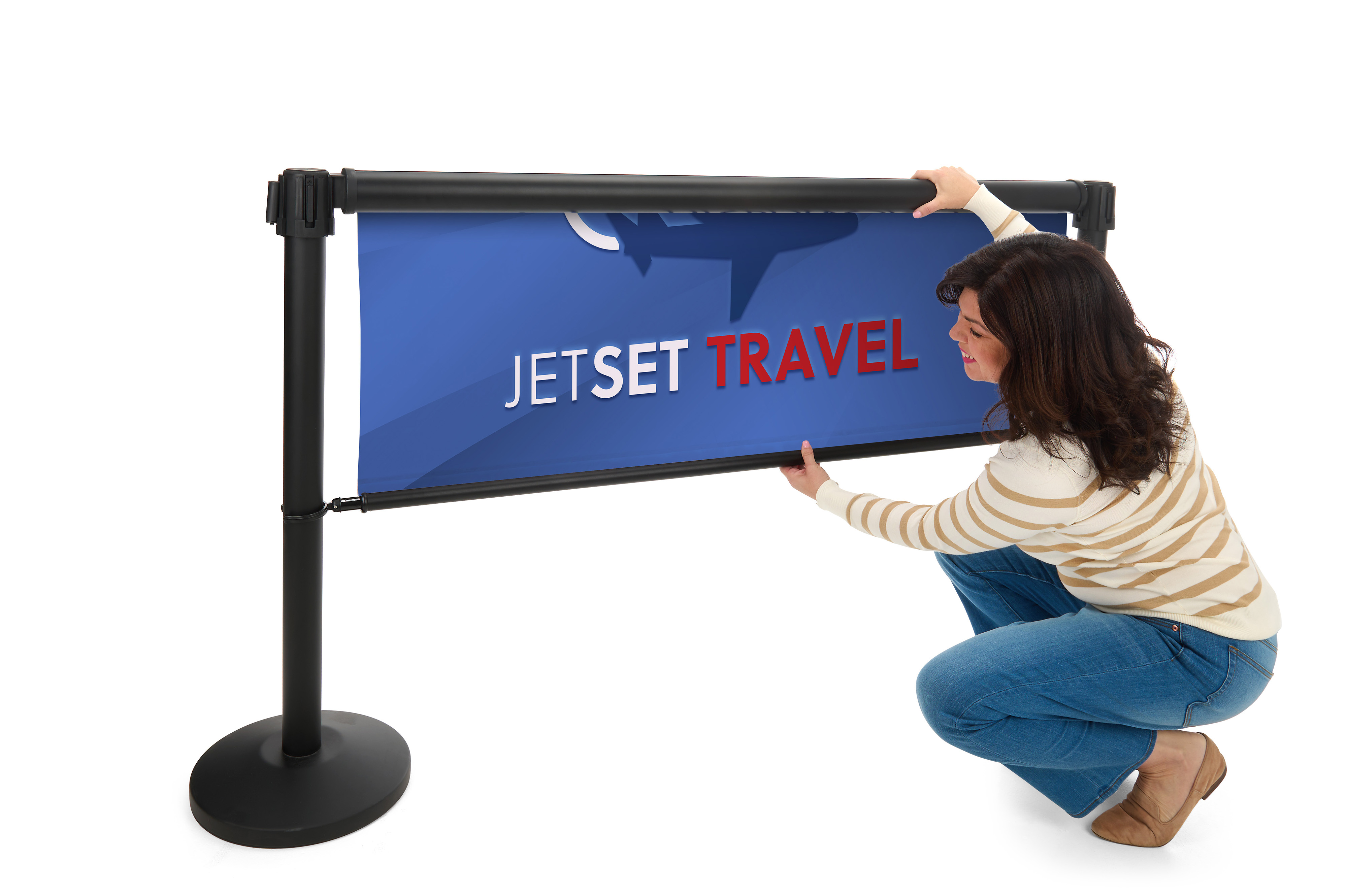 Retractable Banner for Stanchions, Double Sided, Custom Graphics - Black - Image 3