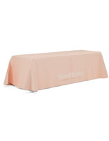 Custom rectangle table cover with branded graphics
