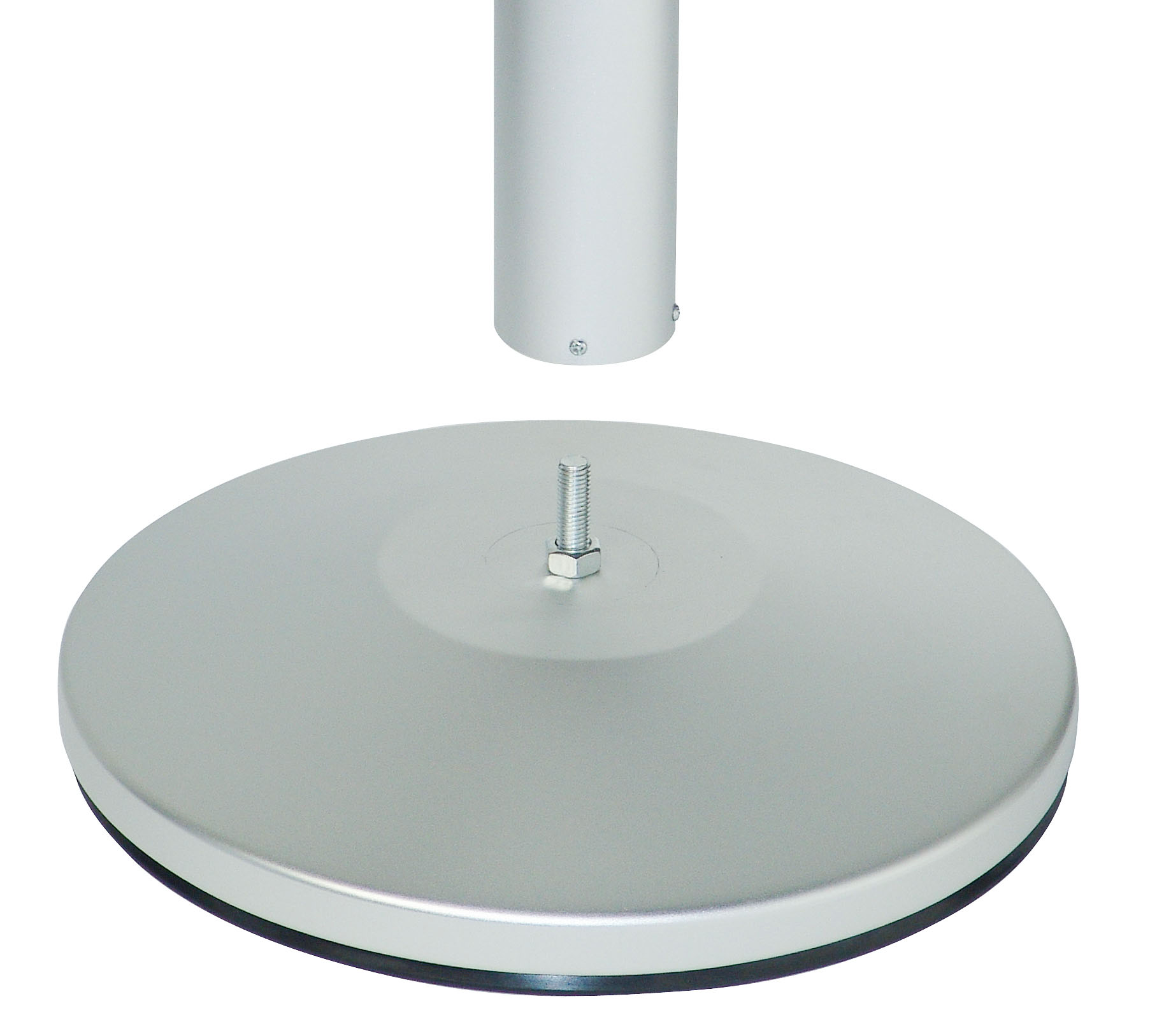 QueuePole.Economy 41.5" Silver Stanchion Post with 6.5' Gray Retractable Belt - Image 3