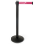 41.5-inch high printed pink belt retractable line stanchion