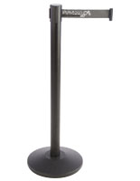 Economy Stanchion with Gray Printed Belt