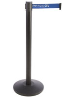 Floor Standing Stanchion with Blue Printed Belt