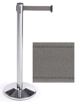 QueuePole 40" Stanchion Post with 9.5' Gray Retractable Belt - Chrome - Image 5