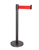 These retractable belt stanchions have a powder coated finish
