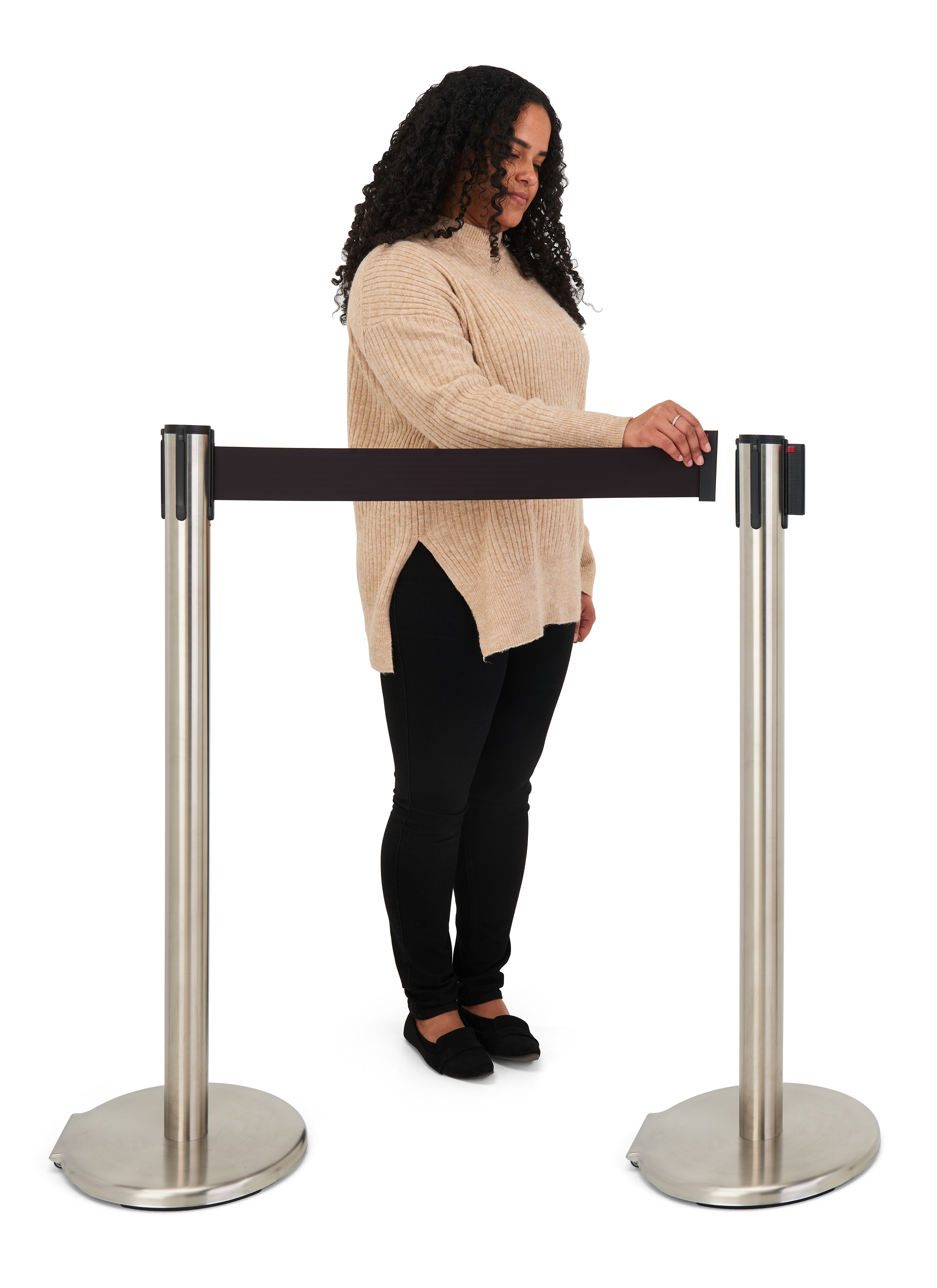 QueuePole.Deluxe 41" Stanchion Post with 10' Retractable Belt - Multiple Colors - Image 6
