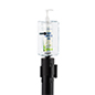 Locking hand sanitizer stanchion topper with aluminum and acrylic material