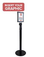 15.7 inch x 38.7 inch stanchion with LED sign holder