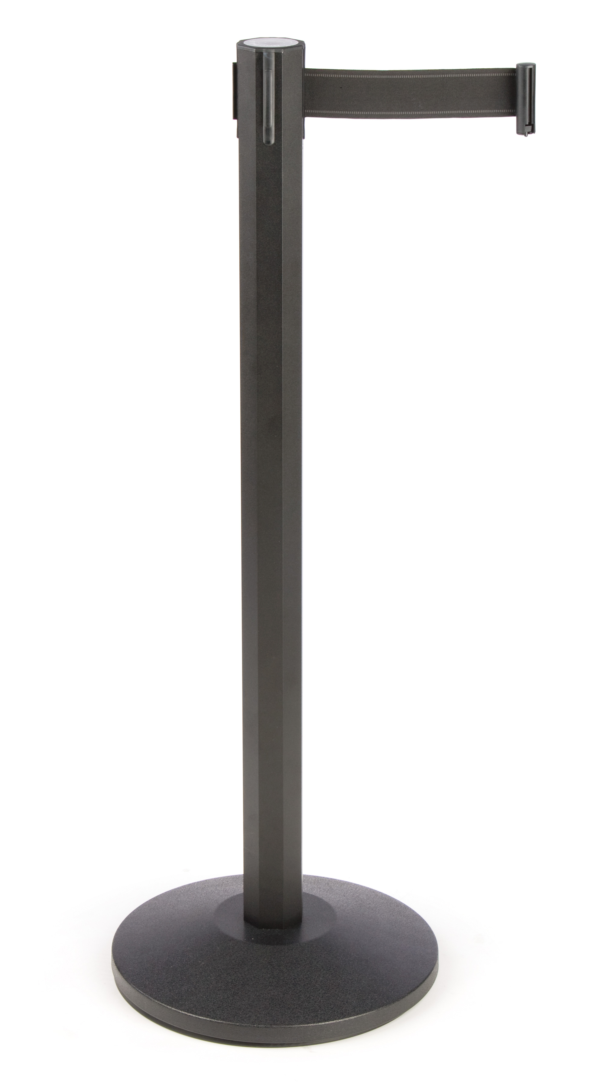 Matte Black Octagonal Stanchions w/Black Belt Displays2go