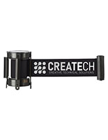 Retractable Black Custom Stanchion Belt with 2 Color Printing