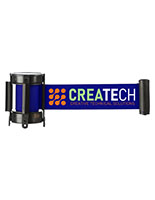 6.5' Long Blue Custom Stanchion Belt with 3 Color Printing