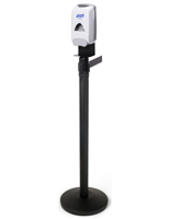 QueuePole.Economy Stanchion Post w/ 6.5’ Belt, Sanitizer Dispensing Topper - Black - Image 6