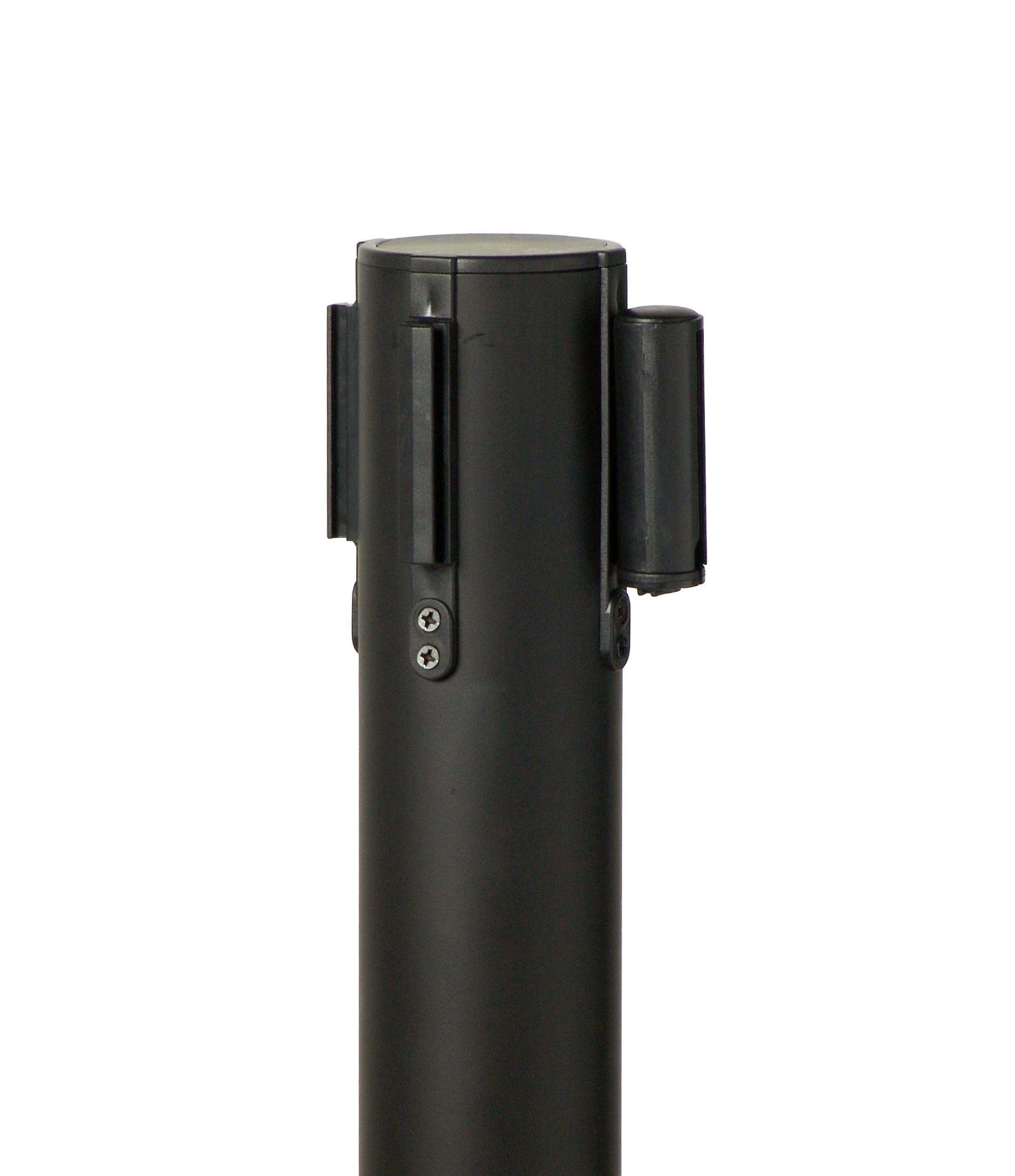 QueuePole.Economy Stanchion Post w/ 6.5’ Belt, Sanitizer Dispensing Topper - Black - Image 3