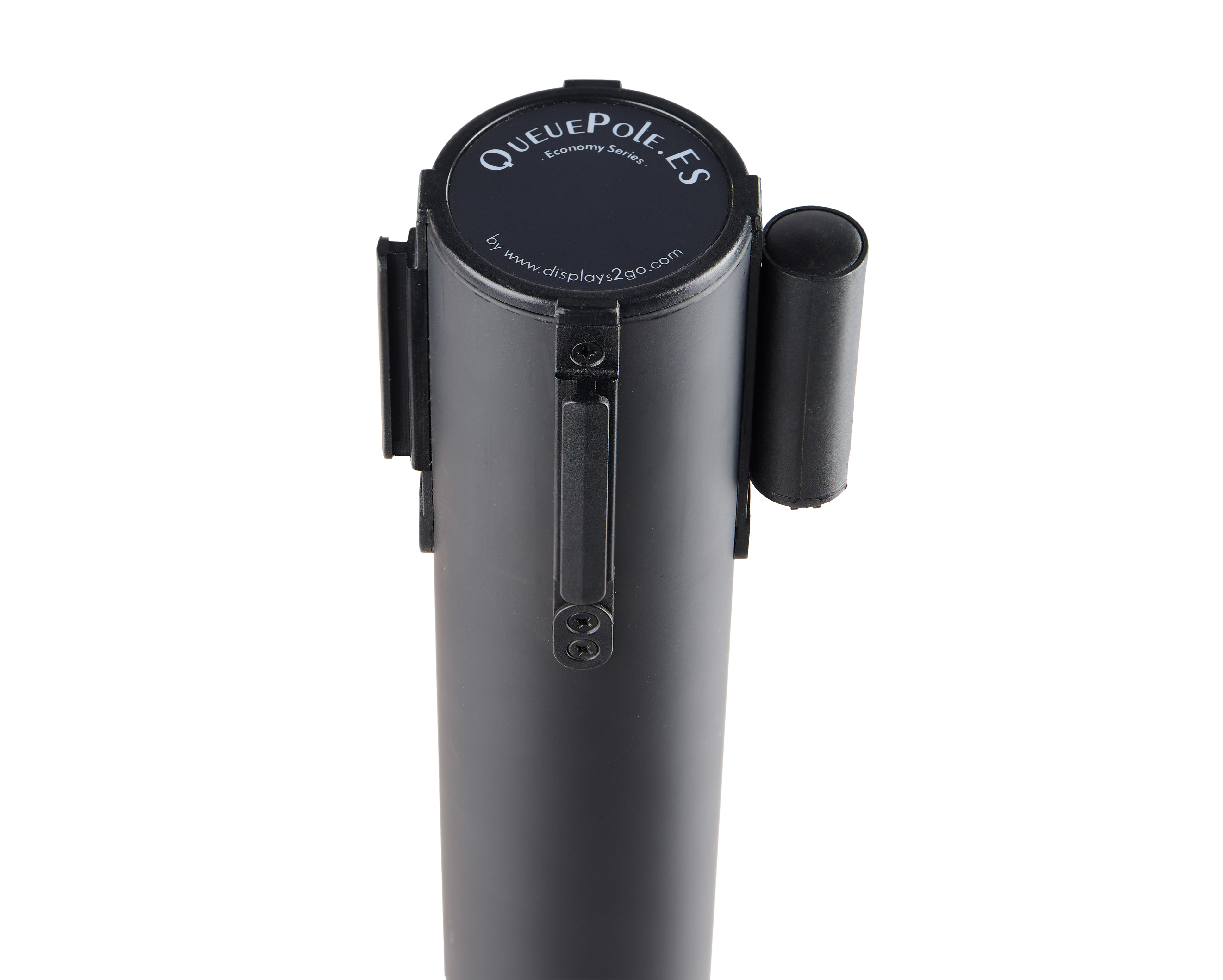 QueuePole.Economy 41.5" Black Stanchion Post with 6.5' Red Retractable Belt - Image 4