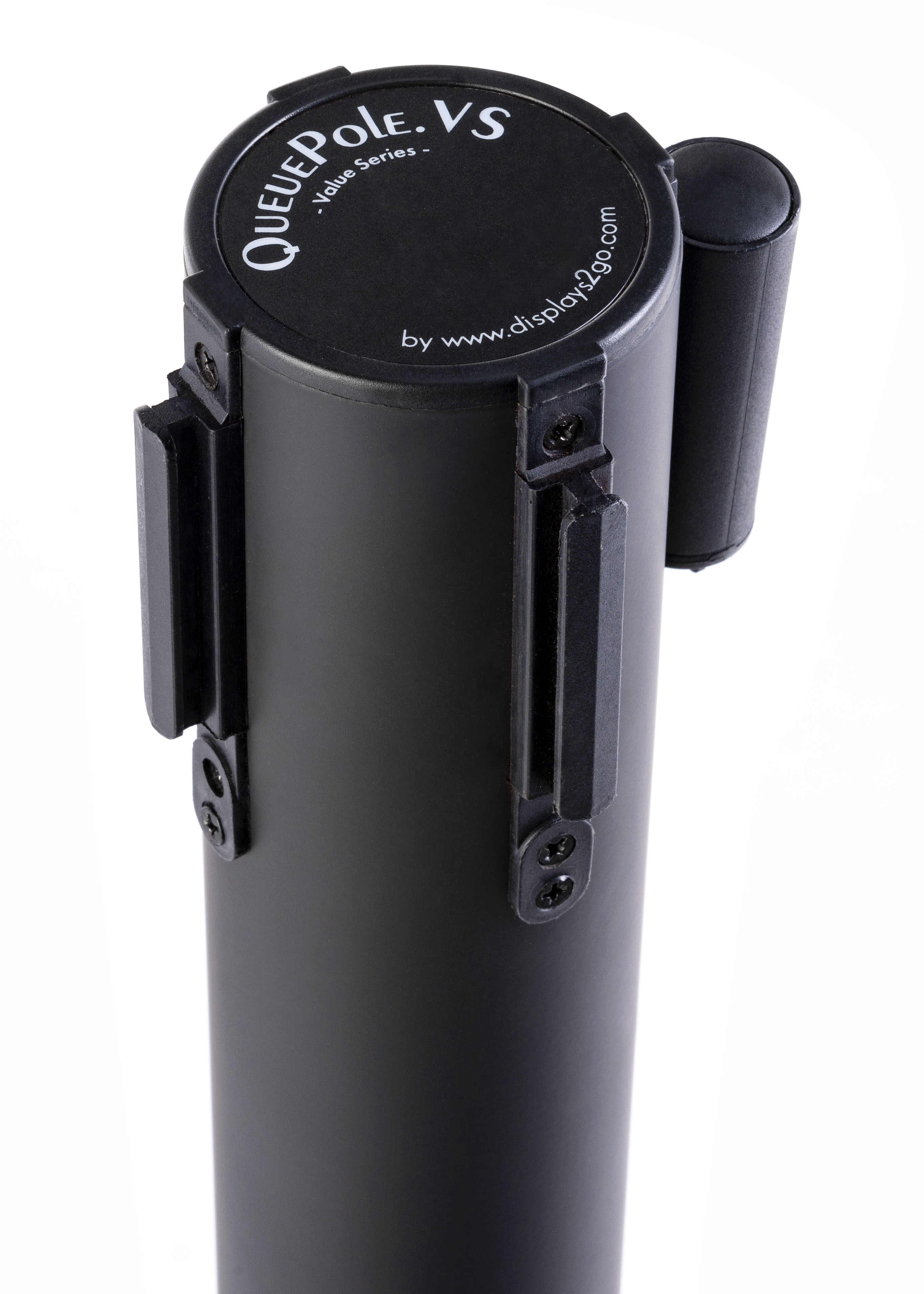 QueuePole.Value 36" Black Stanchion Post with 6.5' Black Retractable Belt - Image 4