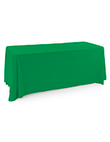 Kelly Green polyester table cover is 6' long 