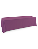 Purple polyester table cover is 8' long 