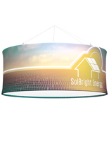 Circle hanging banners for ceiling mounting