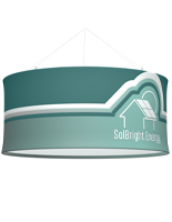 Circle hanging banners with lightweight aluminum frame 