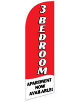Polyester 3 BEDROOM Red Feather Flag Banner for RE3BEDRD Sets