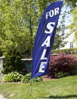 Real estate flags sell with custom messages.
