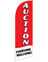 Fade Resistant AUCTION Red Swooper Flag for REAUCTRD Displays