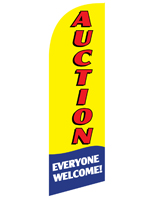 6 Foot Tall AUCTION Advertising Feather Flag for REAUCTYL Displays