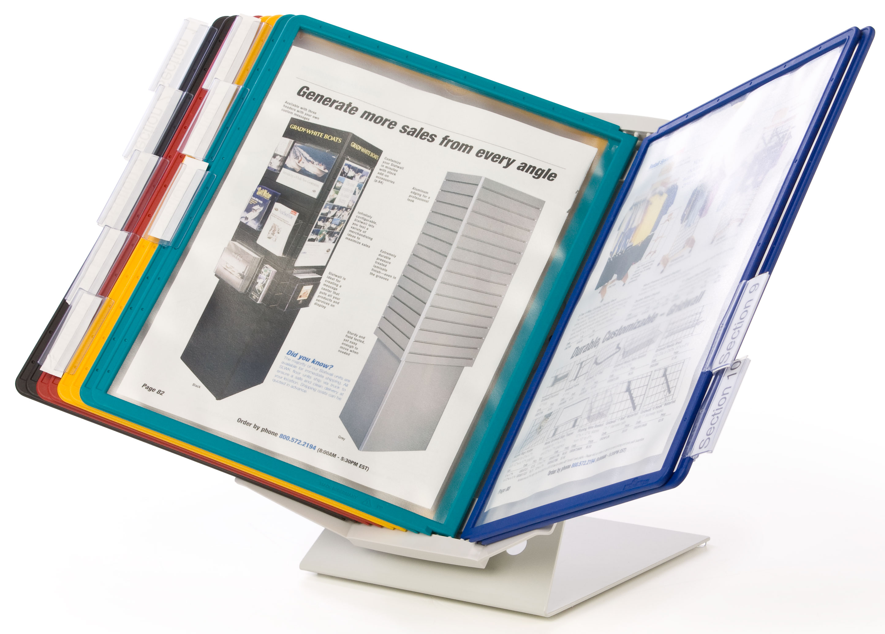 Desktop Reference Rack | 10 Panel Rotating Base | Displays2Go