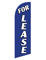 Mirrored FOR LEASE blue realtor flag banner for RELEASEBL Kits