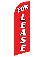 Fade resistant FOR LEASE red message flag for RELEASERD Kits