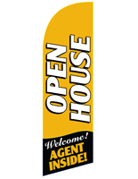 Stock OPEN HOUSE Gold Advertising Flag for REOPENGD