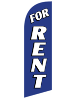 Pre-Printed FOR RENT Blue Advertising Flag Banner for RERENTBL Kits