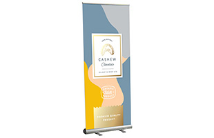 Banner stands with retractable graphics